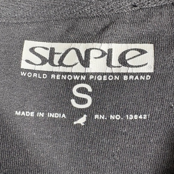 Staple Pigeon Unisex Adult Small Black Embroidered Patch Crew Neck Sweatshirt - Picture 5 of 6